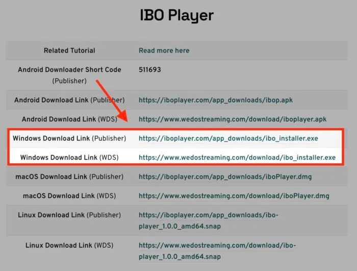 IBO Player running on Windows